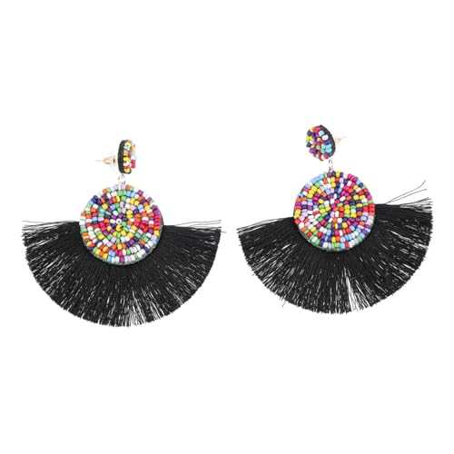 PACKOVE Perlenohrringe Für Frauen Quasten-ohrringe Mit Perlen Hängende Ohrringe Fransen-ohrringe Für Damen Bohemian Ohrringe Mit Perlen Und Quasten von PACKOVE