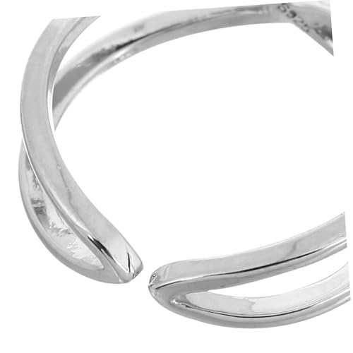 PACKOVE Sterlingsilber Kreuzring Offener Damenring Verstellbar Minimalistisches Design Exquisites Schmuckstück Für Frauen Und Mädchen von PACKOVE