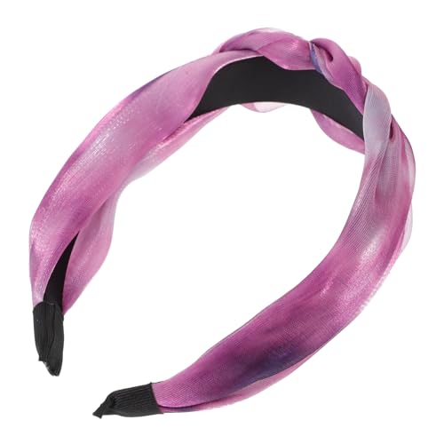 PACKOVE Stirnband Mit Breiter Krempe Kopfwärmer Für Frauen Breite Haarbänder Für Damen Rutschfestes, Breites Stirnband Knoten Haarband Haarschmuck Breitseite Fräulein Violett Tuch Stoff von PACKOVE