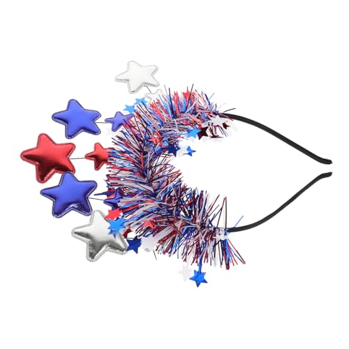 PACKOVE Unabhängigkeitstag-stirnband Sommer-kopfschmuck Stern-stirnband Rot Weiß Blau Cosplay Stirnband Party Accessoire Für Frauen von PACKOVE