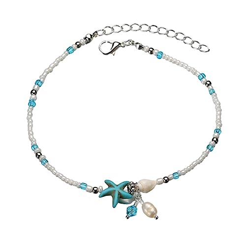 PACKOVE Strand Fußkettchen mit Muschelperlen für Frauen Verstellbare Sommer Fußkette Elegantes Strandaccessoire für Strandpartys und Festivals von PACKOVE