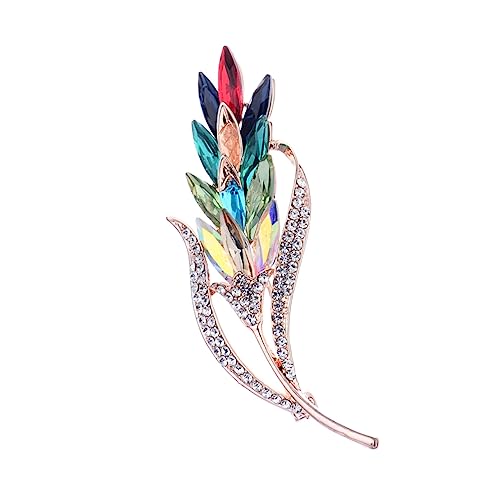 PACKOVE Weizenbrosche Mit Strasssteinen Damenbrosche Broschennadel Schmuck Für Frauen Accessoires Für Mädchen Für Familie Und Freunde Für Hochzeit Weihnachten Geburtstag Und Viele von PACKOVE