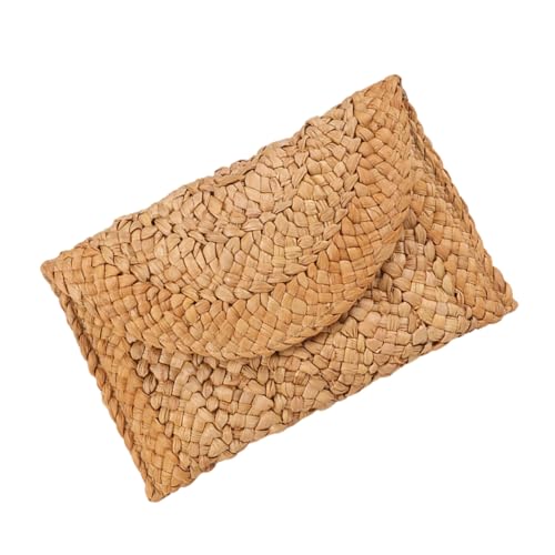PACKOVE Stroh Handgewebte Clutch Handtasche Damen Leichtes Sommer Strandtasche Geldbörse für Alltag Reise Hochzeit Party von PACKOVE