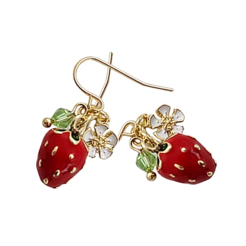 PACKOVE Süße Erdbeer Ohrringe für Mädchen Leichte Modische Statement Frucht Ohrhänger mit Einzigartigem Design Angenehm und Vielseitig Kombinierbar für Alltag und Besondere Anlässe von PACKOVE