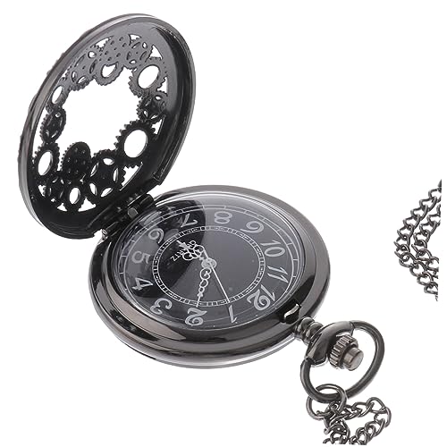 PACKOVE Taschenuhr Kostüm-Halskette Zahlenkette kollegen Geschenke Halskette Halsketten Vintage Kettenuhr Uhr mit hohlem Zahnrad Punk Anschauen von PACKOVE