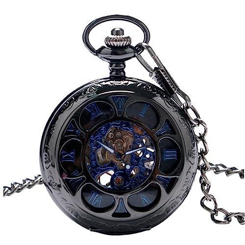 PACKOVE Mechanische Retro Taschenuhr Mit Römischen Ziffern Skelett-Design Elegante Zeitmessung Für Besondere Anlässe Und Täglichen Gebrauch von PACKOVE