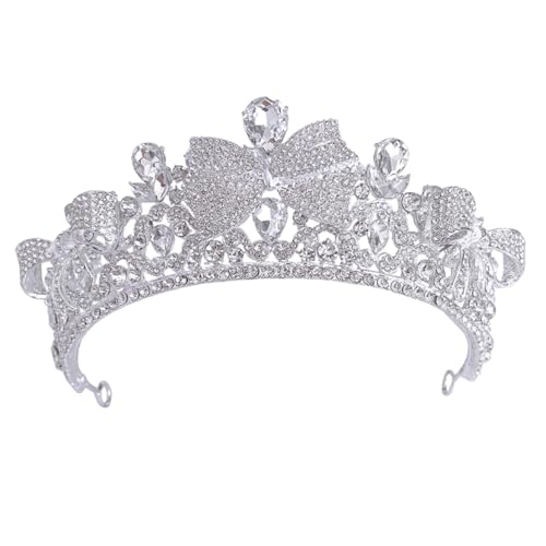 PACKOVE Tiara mit Funkelndem Strass und Elegantem Schleifen Design Charmantes Stirnband für Braut Abschlussball Geburtstag und Festliche Damen Handgefertigtes Haarschmuckaccessoire von PACKOVE