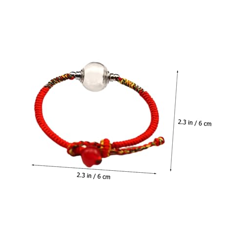 PACKOVE Transparente Glasperlen Armband Handgefertigt Verstellbar Rot Chinesisches Schutz Glücksbringer von PACKOVE