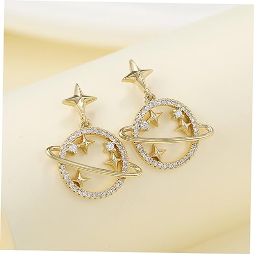 PACKOVE Trendige Ohrhänger für Damen Leichte Planet Form Langlebiges Legierungsmaterial Filigranes Design Modischer Schmuck für Alltag und Besondere Anlässe von PACKOVE