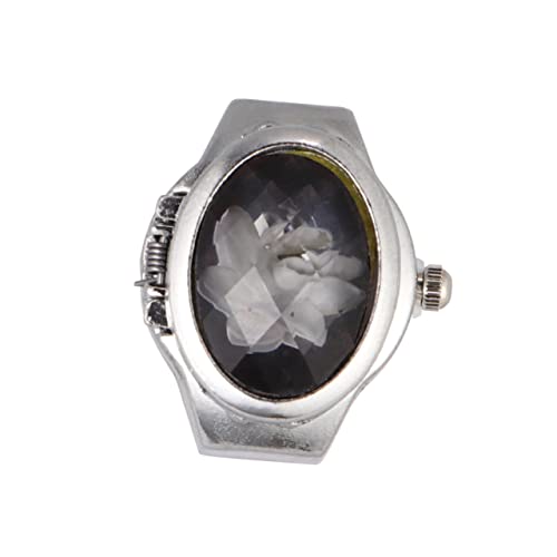 PACKOVE Uhrenförmiger Für Herren Modischer Uhrenfingerring in Schwarz Mit Gummiband Exquisites Design Als Unisex-fingerring Für Und Frauen von PACKOVE