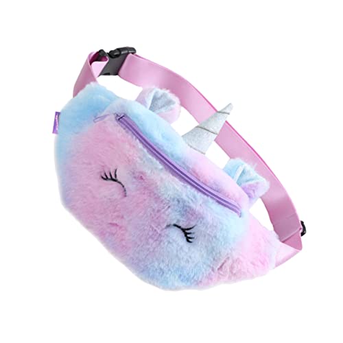 PACKOVE Taille Stash Kleinkind Babys Kinder Gürteltasche Kids Flauschig Pelzig Einhorn-gürteltasche Reisegürteltasche Rave Hüfttasche Plüschige Brusttasche Umhängetasche Student Draussen von PACKOVE