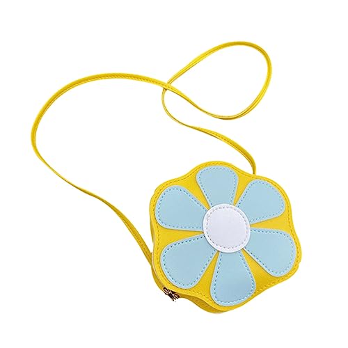 PACKOVE Umhängetasche PU Blumen Mini Crossbody Bag für Mädchen Outdoor Tasche Gelb Leichte Schultertasche mit Ausreichend Stauraum für Münzen Karten und Kleinigkeiten Vielseitig Tragbar von PACKOVE