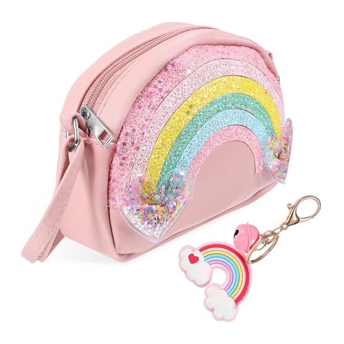 PACKOVE Umhängetasche für kleinkind mädchen geldbörse Regenbogen-Geldbörse zum Umhängen Regenbogen für kleine Mädchen Kleinkind Geldbeutel PU- von PACKOVE