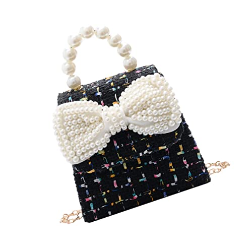 PACKOVE Umhängetasche mit Schleifen Eleganter Perlenhenkel Material Robuste Kleine Handtasche für Mädchen Modisch für Party Shopping und Alltag Geeignet von PACKOVE