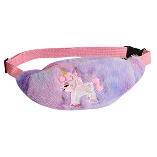 PACKOVE Unicorn Bauchtasche Plüsch Hüfttasche Mädchen Brusttasche Fanny Pack Lustig Verstellbar Niedlich Für Reisen Party von PACKOVE