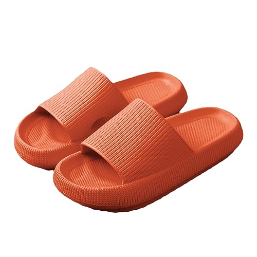 PACKOVE Unisex Badeschuhe mit Dicker EVA Sohle Leichte Schnell Trocknende Hausschuhe für Badezimmer und Dusche Rutschfeste Strapazierfähige Indoor Sandalen in Orange von PACKOVE