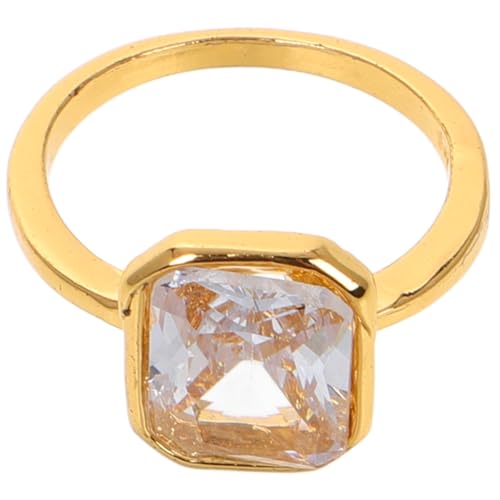 PACKOVE Vergoldeter Verlobungsring mit Funkelndem Zirkonia Eleganter Schmuckring für Damen Langlebig Beschichtet Leichter Fingerring für Hochzeit und Brautparty Stilvolles PACKOVE Vergoldeter Verlobungsring mit Funkelndem Zirkonia Eleganter Schmuckring für Damen Langlebig Beschichtet Leichter Fingerring für Hochzeit und Brautparty Stilvolles von PACKOVE