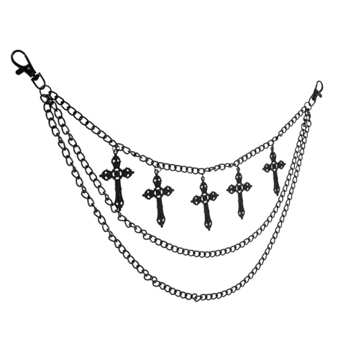 PACKOVE Versatile Punk Cross Pendant Chain für Männer Trendige Kettenaccessoires im Hip Hop Stil Dekorative und Langlebige Hosenkette für Vielseitige Outfits und Statements von PACKOVE