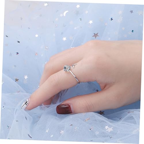 PACKOVE Verstellbarer Damenring mit Fischschwanz design Eleganter Offener Zirkonia ring in Weißgold Modischer Schmuck für Frauen und Mädchen Anpassbarer Fingerschmuck von PACKOVE