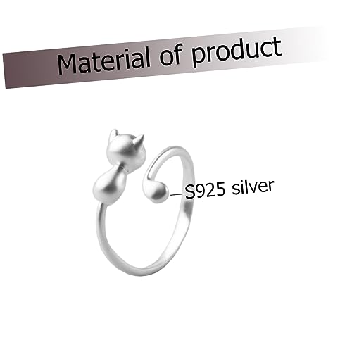 PACKOVE Verstellbarer Offener Katzenring Legiertem Schmuck für Damen und Mädchen Kreatives Design Komfortabel zu Tragen für Katzenliebhaber und Freunde von PACKOVE