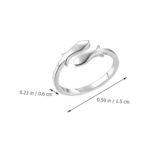 PACKOVE Verstellbarer Silberring Damen Offener Fingerring Modischer Drahtstruktur Elegant Geschenk für Frauen und Freundinnen von PACKOVE