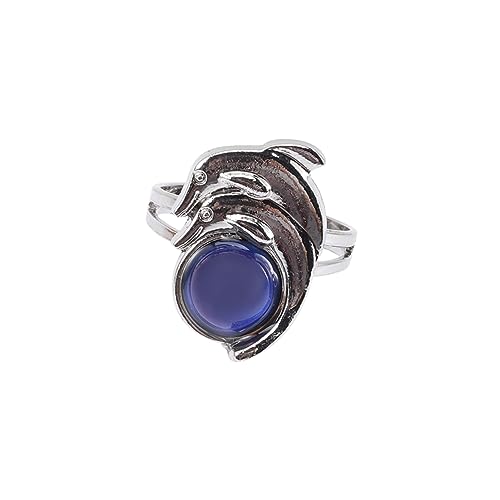 PACKOVE Verstellbarer Stimmungsring Damen Herren Delfin Design Farbwechsel Offener Schmuck Ring Kreatives Accessoire Geschenkidee für Freunde und Familie von PACKOVE