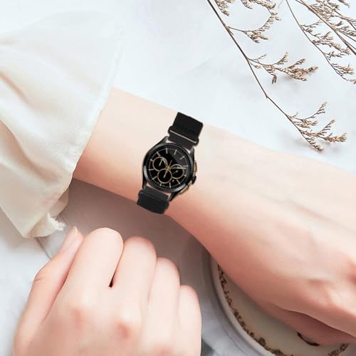 PACKOVE Verstellbares Elastisches Nylon uhrenarmband Schwarz Kompatibel mit Samsung Buds Smartwatch Ersatz Armband Atmungsaktiv Langlebig für Damen Herren von PACKOVE