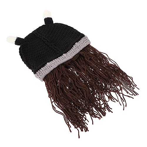 PACKOVE Viking Helm mit Kurzem Flexiblem Material Dekorativer Wikingerhut mit Oxhorn Design und Warm für Halloween und Kostümpartys für Erwachsene von PACKOVE