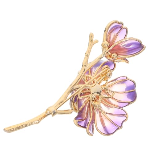 PACKOVE Vintage Brooch Blumen Anstecknadel Damen Emaille Brosche Strass Retro Lapel Corsage für Hochzeit Mantel Jacke Schal Party Accessoire in Violett von PACKOVE