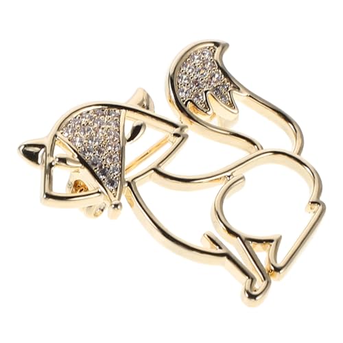 PACKOVE Vintage Brosche Fuchs in Hohlraum-design Designer Anstecknadel für Damen Modisches Schmuckstück für Rucksäcke Mäntel und Schals Einzigartiger Fuchs Schmuck Goldfarbene von PACKOVE
