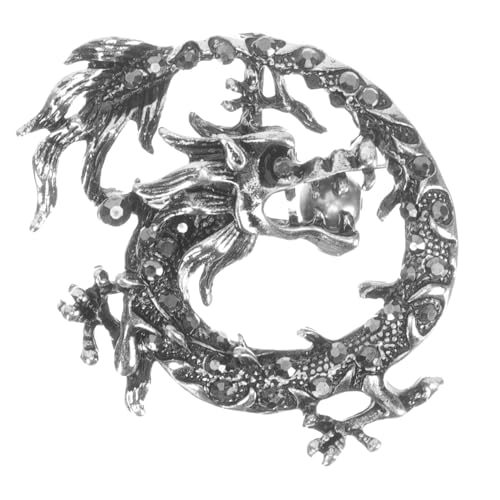 PACKOVE Vintage Chinesische Drachenbrosche aus Langlebiger Legierung Dekorative Anstecknadel für Kleidung Schalpin Geeignet Auffälliges Design für Männer für Festliche Anlässe und Alltag von PACKOVE