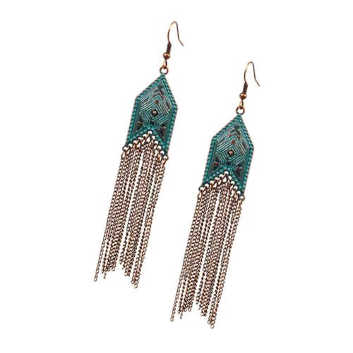 PACKOVE Vintage Damen Ohrringe mit Langen Quasten Leichte Hakenohrringe Ohrhänger für Frauen und Mädchen Elegant Hautfreundlich für Hochzeit und Alltag von PACKOVE