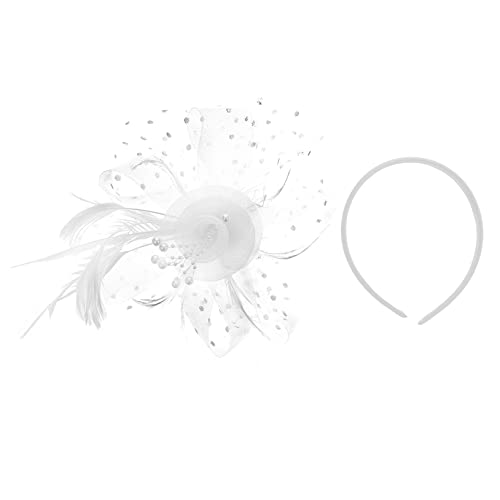 PACKOVE Vintage Haarschmuck mit Federn und Netz Haarband für Bräute Modisches Kopfschmuck für Besondere Anlässe für Partys und Fotoshootings Tragbar und Leicht von PACKOVE
