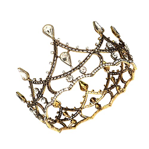 PACKOVE Vintage Krone Dekorative Hochzeitskrone Junge Mädchen Kopfschmuck Party Schmuck Goldener Kronenrequisit von PACKOVE