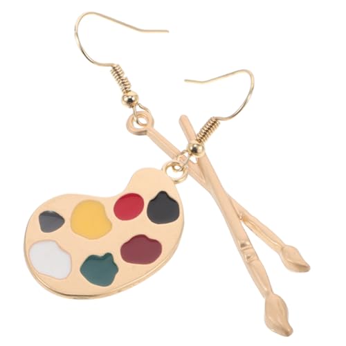 PACKOVE Vintage Künstler Ohrringe mit Pinsel und Palette Anhänger Kleine Hängende Ohrringe für Frauen und Teens Asymmetrische Retro Maler Schmuck für Kunstliebhaber und Vielseitige von PACKOVE