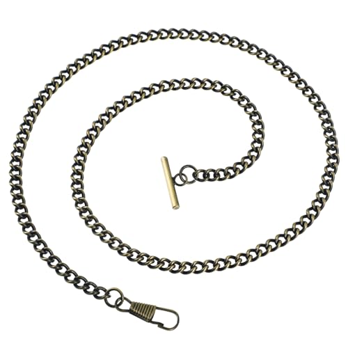 PACKOVE Vintage Metall Taschenuhrkette Mit T-bar Schnalle Lange Jeans Gürtelkette Für Herren Und Damen Antikes Bronze-Design Vielseitig Einsetzbar Als Schlüsselanhänger Für Formelle von PACKOVE