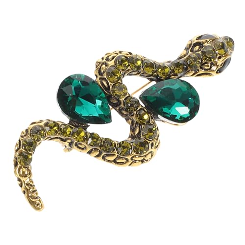 PACKOVE Vintage Schlangenbrosche Anstecknadel Tiermotiv Vielseitig Tragbar als Mantel oder Hutdeko Modischer Schlangen Lapelpin für Damen und Herren Eleganter Schmuckakzent Grün von PACKOVE