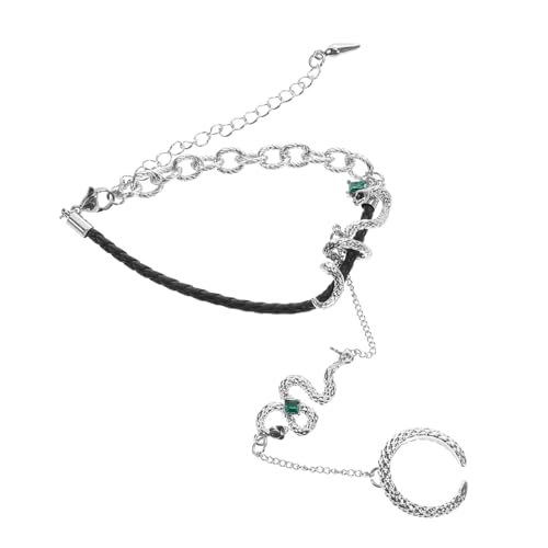PACKOVE Vintage Schlangenkette Handkettchen aus Metall Asymmetrisches Unisex Armband mit Integriertem Schlangenring Langlebig und Komfortabel Modisches Schmuckstück für Damen und Herren von PACKOVE