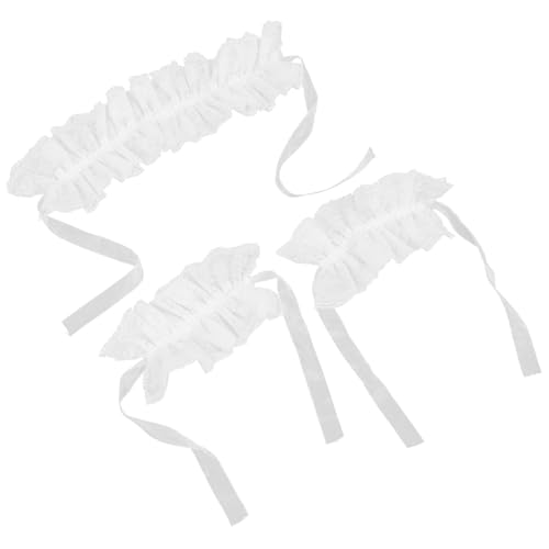 PACKOVE Vintage Spitzen-rüschenkragen und Armbänder Abnehmbarer Spitzenkragen mit Zarter Rüschenverzierung Hautfreundliches Spitzenstoff-accessoire für Hochzeitskleider Cosplay und von PACKOVE