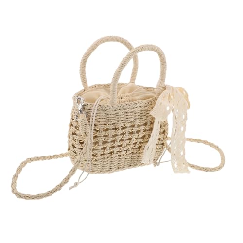 PACKOVE Waldstrohwebbeutel Hobo-Tasche für Frauen Gewebte Tragetasche Boho -Taschen gewebte Tasche für Frauen Strand Umhängetasche Umhängetaschen für Damen Boho-Geldbörsen Beige von PACKOVE