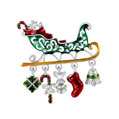 PACKOVE Weihnachtliche Brosche mit Niedlichem Schlitten Design Leichte Cartoon Brosche als Festlicher Schmuck für Frauen als und Partyaccessoire zu Weihnachten von PACKOVE
