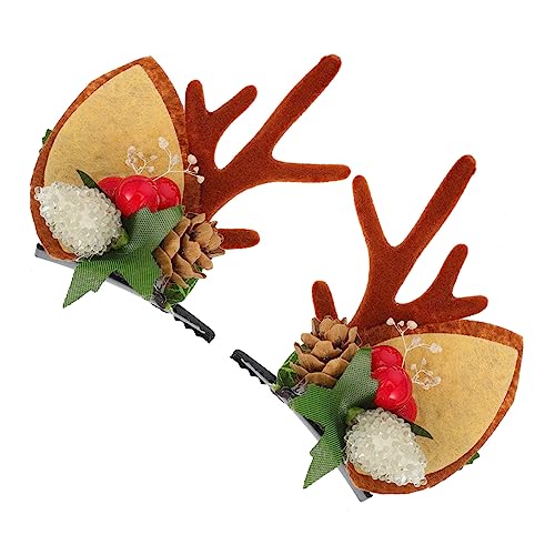 PACKOVE Weihnachtliche Geweih Haarspangen Damen Elchgeweih Haarklammern Langlebige Schmerzfreie Weihnachts Haarschmuck Clips für Party Cosplay und Festliche Anlässe von PACKOVE