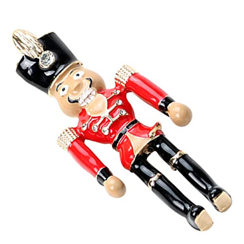 PACKOVE Weihnachtliche Nutcracker Brosche Soldat Anstecknadel Bunte Emaille Holzfigur Schmuck für Damen Kleidungsdekoration für Festliche Anlässe und Alltag von PACKOVE