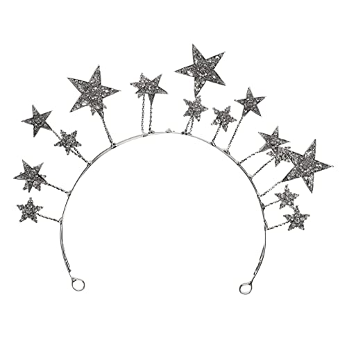 PACKOVE Weißes Stern Kostüm Haarband mit Doppelter Reihenkrone Glitzerndes Party Haarreif für Damen Geeignet für Hochzeit Geburtstag Festival und Festliche Anlässe von PACKOVE