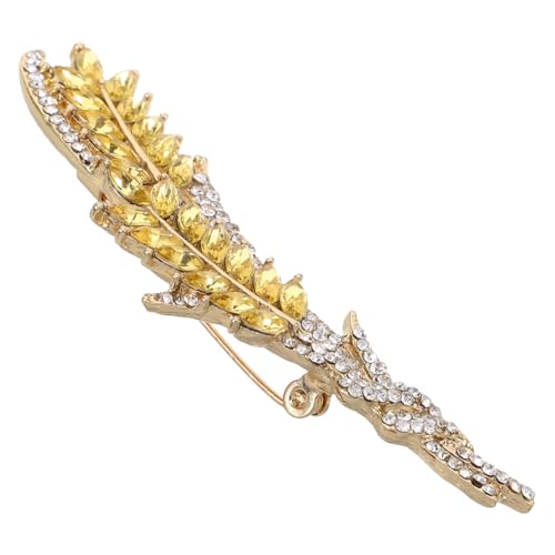 PACKOVE Weizenähren Brosche Strass Vielseitige Anstecknadel für Damen Sicherer Halteclip für Schals Modisches Accessoire für Hochzeit Party Ball von PACKOVE