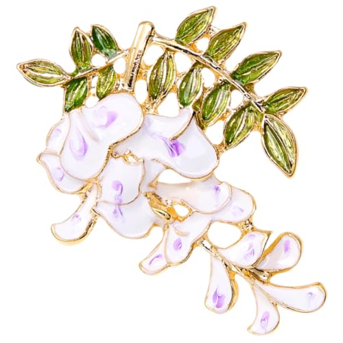 PACKOVE Wisteria-Brosche einzigartige Anstecknadel Abendkleid Brosche Clips Mama Brautgeschenke Pflanzendekor Broschen für Damen Broschennadel aus Legierung die Blumen Stift Kristallblume von PACKOVE