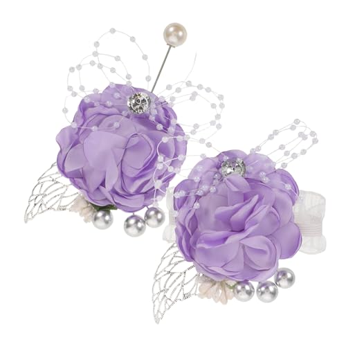 PACKOVE Wunderschönes Handgelenk Corsage und Boutonniere Set in Leichte Hochzeitsschmuck-accessoires für Braut Bräutigam und Brautjungfern Romantisches Design für Feier und Party von PACKOVE
