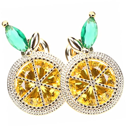 PACKOVE Zitronen Ohrstecker Damen Bling Ohrschmuck mit Strass Süßes Fruchtiges Design Leichte Ohrhänger für Alltag und Party Hautfreundlich und Angenehm zu Tragen von PACKOVE