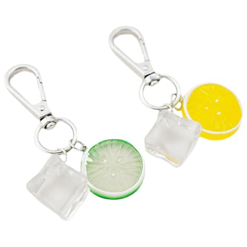 PACKOVE Zitronen Schlüsselanhänger Zitrone Anhänger Lebensmittel Schlüsselanhänger Eiswürfel Obst Sommer Autoschlüsselring von PACKOVE