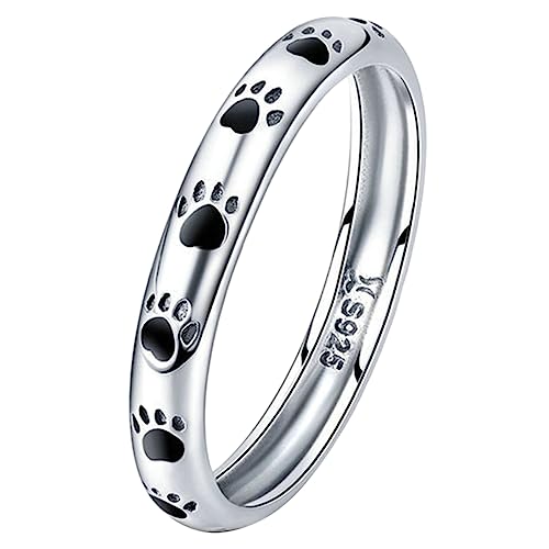 PACKOVE Pfotenring Aus Silber Einfacher Fingerring Für Frauen Und Männer Kreativer Schmuck Für Tierfreunde Passend Für Alltagskleidung Und Festivals von PACKOVE